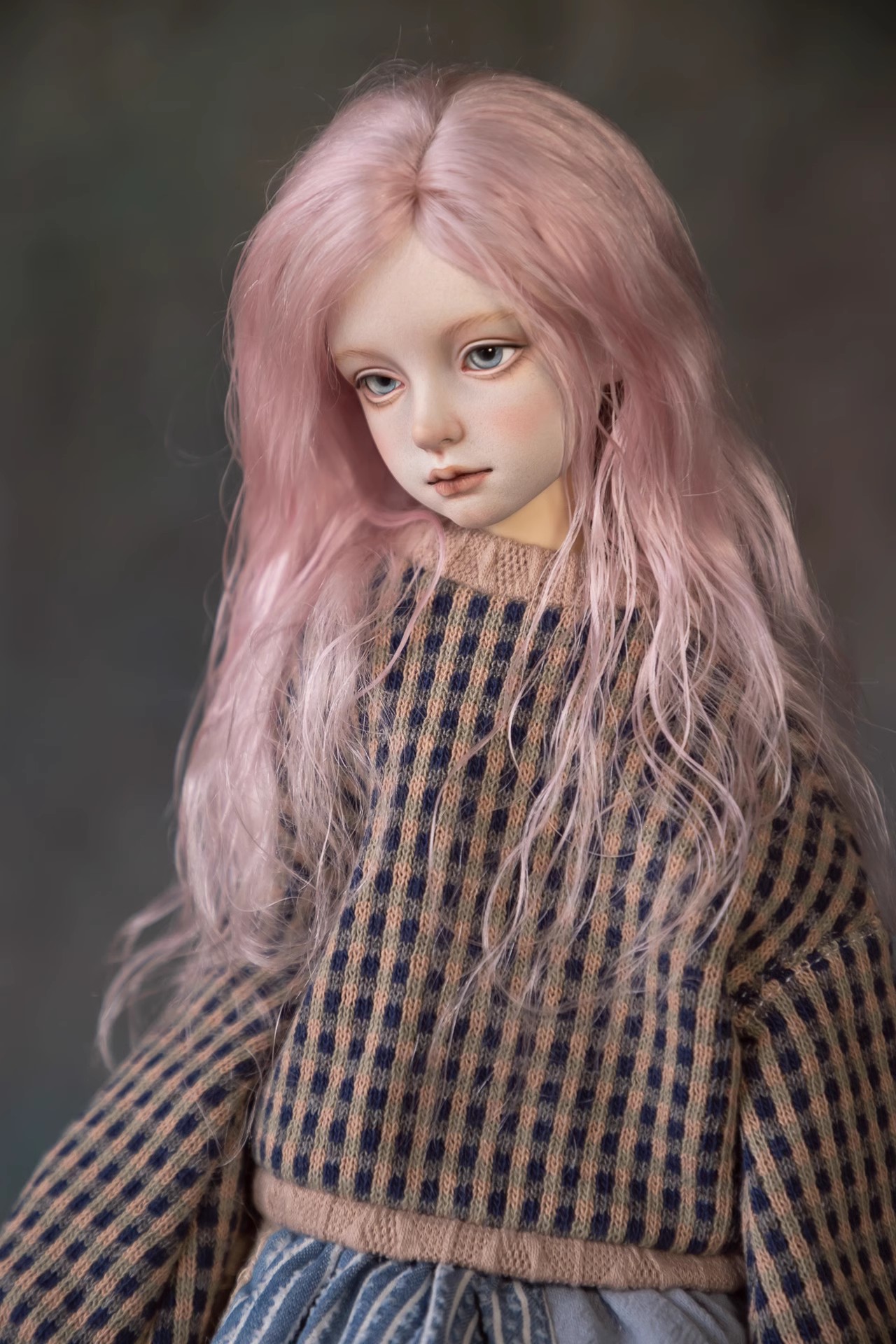 Mohair Wig Pink QQ-147D  1/3 size