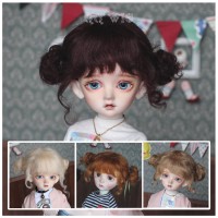QQ-57D BJD Doll Synthetic mohair Wig  Milk White color 5-6" ; 6-7" ;7-8";8-9" 