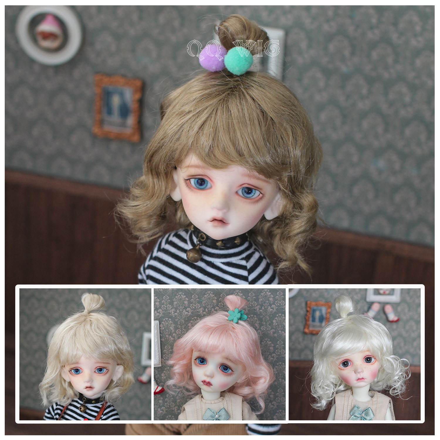 QQ-57   *顶呱呱* Light Gold/Tea Brown/ Sakura Pink/Milk White